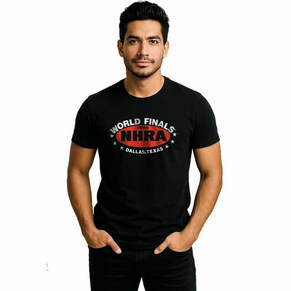National Hot Rod Association NHRA Car Fastest Vehicles Vintage SPEED FOR ALL Dallas Texas on Black Short Sleeve Adult T-Shirt-XS