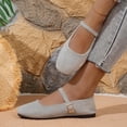 thumbnail image 6 of Women's Breathable Vintage Style Leather Loafers, Summer Orthopedic Mesh Non-Slip Slip On Walking Moccasins Lightweight Shoes with Arch Support Gray 6.5, 6 of 6