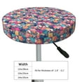 thumbnail image 4 of KLL Skull flower leaf Plaid Round Bar Chair Cushion Cover 14 inch ,Bar Stool Protector with Elastic, Soft Washable, 4 of 6