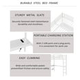 thumbnail image 4 of Morufur Metal Triple Bunk Beds, Twin Size Bunk Beds for 3, Modern Style Heavy-Duty Steel Frame Bunk Bed with Safety Rail, Built-in Ladder for Bedroom, Dorm, Teens, White, 4 of 6