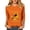 Orange&24_0908, variant on S-5XL Halloween T Shirts for Women on a Dark Desert Highway Full Moon Witch Printed 3/4 Sleeve Tops for Women Funny Vintage Fall Outfits Spooky Season Festival Women's Graphic Tees