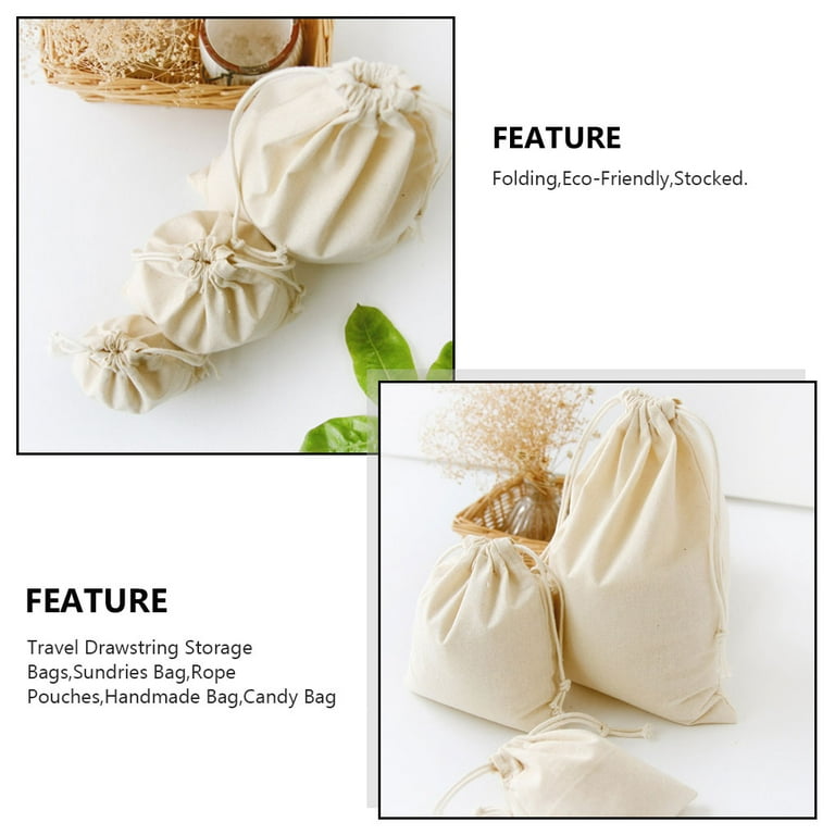 Thinsont Handmade Candy Bag Travel Drawstring Storage Bags Sundries Small Rope Pouches XS