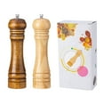 thumbnail image 1 of Wooden Pepper Grinder Solid Refillable Manual Mill for Kitchen Cooking Bbq Restaurant Seasoning, 1 of 7