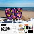 thumbnail image 5 of Wukai Purple Flower Print Zipper Bag,large Beach Tote Bag,Waterproof Sandproof Bag,Grocery and Picnic Tote Travel Bag, 5 of 5