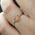 thumbnail image 2 of KIRAN FINE JEWEL Round Red Garnet Stackable Ring Yellow Gold Plated 925 Sterling Silver Wedding Engagement Band Ring Statement Jewelry Gift For Her, 2 of 5