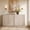 White Alder, variant on SICOTAS 34.6" Wide Storage Cabinet, Modern Fluted Sideboard Buffet Set of 3,Coffee Bar Console Table with Adjustable Shelf, Gray Credenza Cabinet for Kitchen Dining Room,