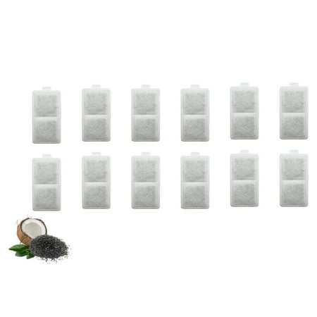 12 Packs Nispira Replacement Large Water Filter Compatible With Whisker City Automatic Pet Fountain For Cat Dog Size 5 L x 2.5 W