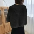 thumbnail image 5 of Nfurl Cropped Cardigans for Women Bolero Shrug Hollow Out Crochet Cardigan Lightweight Long Sleeve Open Front Kint Cardigans Black Free Size, 5 of 5