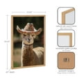 thumbnail image 6 of Kate and Laurel Boho Llama Alpaca Wearing A Western Cowgirl Hat Framed Wall Art by The Creative Bunch Studio, 12x16 Natural, Cute Llama Art for Wall, 6 of 7