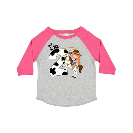 

Inktastic I m Two-cowgirl Riding Horse Birthday Gift Toddler Toddler Girl T-Shirt