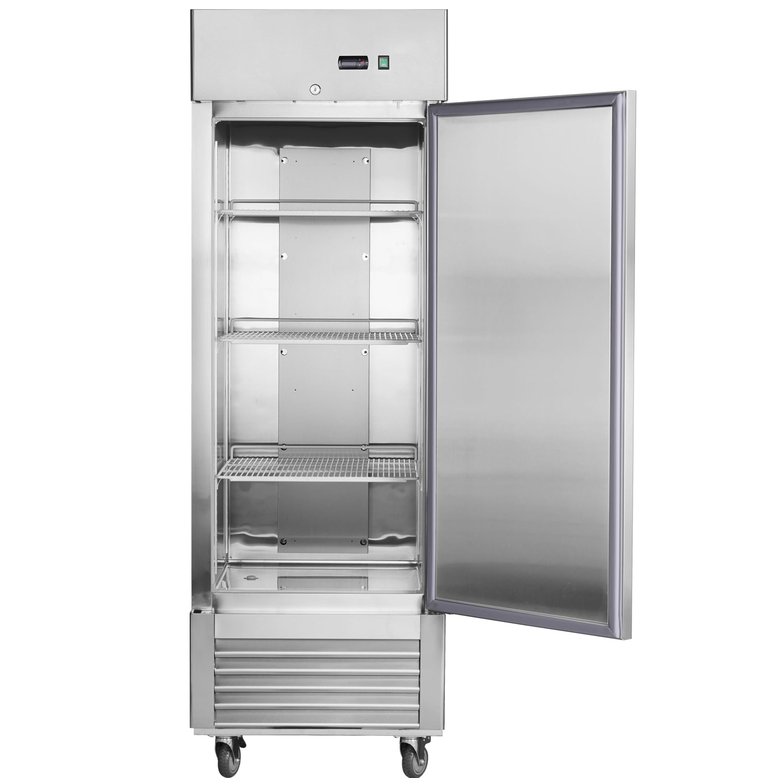 27" Commercial Refrigerator, 18.68 Cu.ft Single Solid Door Reach-in Refrigerator, Stainless Steel Interior & Exterior, Fan Cooling Upright Fridge with Embraco Compressor, ETL & DOE Certified
