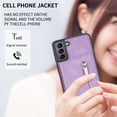 thumbnail image 4 of Dteck Zipper Storage Wallet Case for Samsung Galaxy S23 Plus, Skin Friendly Feel Leather Case with Magnetic Clasp and Back Muliti-Card Slots Holster for Galaxy S23 Plus (2023),Purple, 4 of 11
