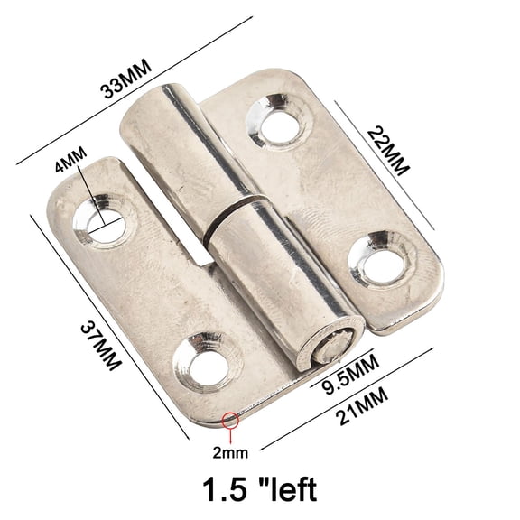 1 Pcs Removable Hinge Stainless Steel Flag Hinge for Aluminum Door Bathroom Sliding Joint Removable Hinge Hardware