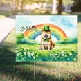 thumbnail image 4 of Happy St. Patrick’s Day Shiba Inu with Green Hat Shamrocks Rainbow Yard Sign Shibas Dog Lovers Gifts Idea Outdoor Home Lawn Garden Porch Decor - 03007, 4 of 5