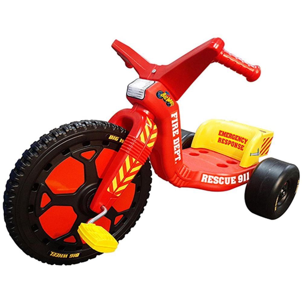 Kids Fire Rescue Big Wheel Mini Drift Trike with Hand Brake 16 Inch Children s Ride On Toy Walmart