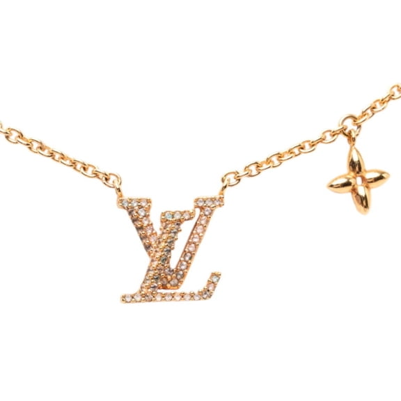 Pre-Owned Louis Vuitton Collier LV Iconic Pendant Necklace M00985 Gold Plated Rhinestone...