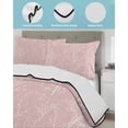 thumbnail image 4 of Quilts Twin Size Bedding Set, Pink Botanical Lightweight Quilted Comforter, Vintage Floral Plants Branch Soft Reversible Bedspread Coverlet with Pillow Covers for All Season, 68" x 86", 4 of 7