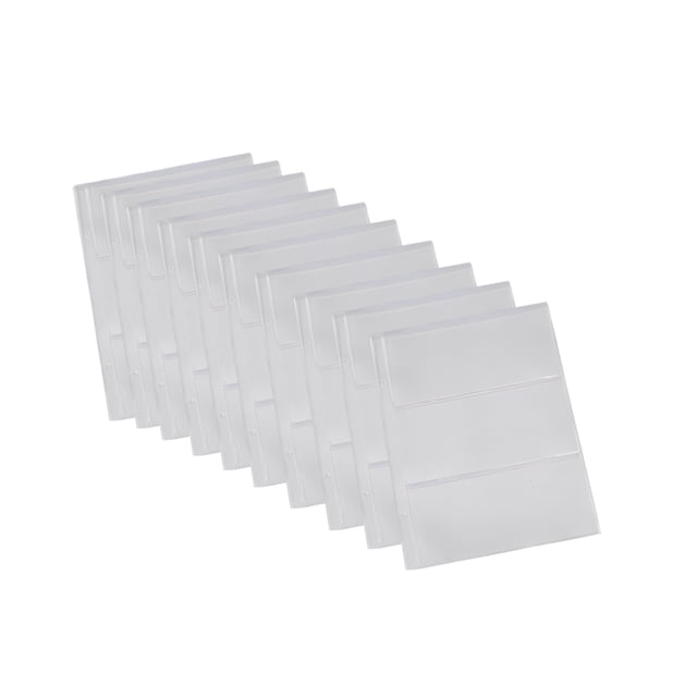 Bearachild 10 Uds. De billetes de dinero, papel, dinero, página de álbum, fundas de soporte para coleccionar, hoja de hojas sueltas de 3 ranuras, Decoración del hogar Bearachild HA022674-00