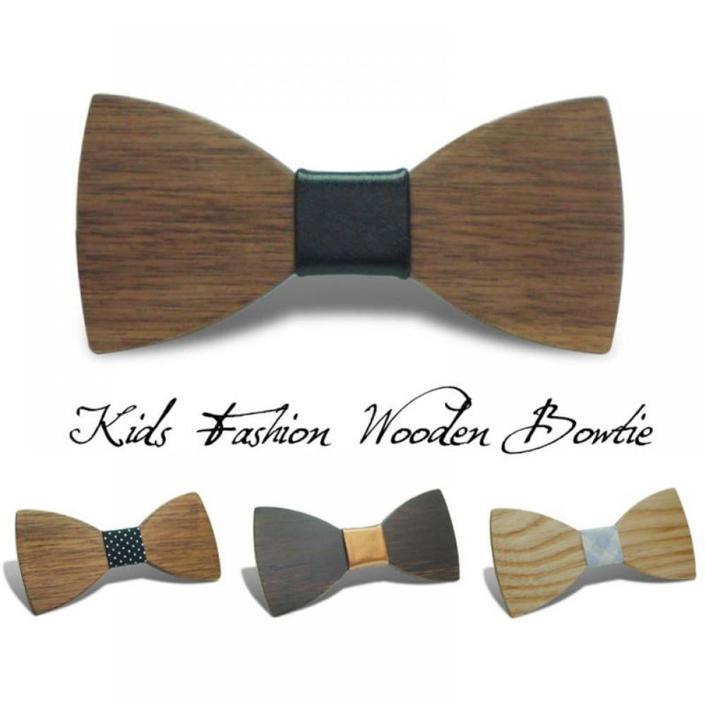 Hello Tie Mens Original Wood Color Wooden Bowtie Creative Present