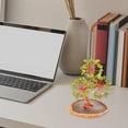 thumbnail image 4 of Adorno de árbol con gema de cristal, figura natural de amatista bonsái, símbolo de fortuna para Feng Shui Verde, 4 of 9