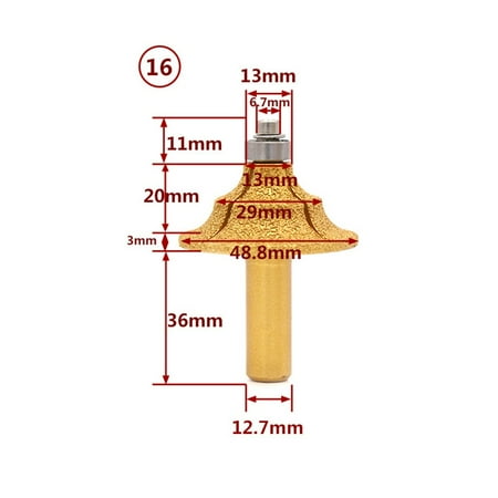 

BCLONG 1/2 inch Shank Vacuum Brazed Diamond Router Bits for Granite Router Cutter Tools
