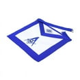thumbnail image 2 of Master Mason Blue Lodge Apron – Royal Blue with Flap, Adjustable Belt, Chrome Metal Snake Fastener(Lambskin), 2 of 3