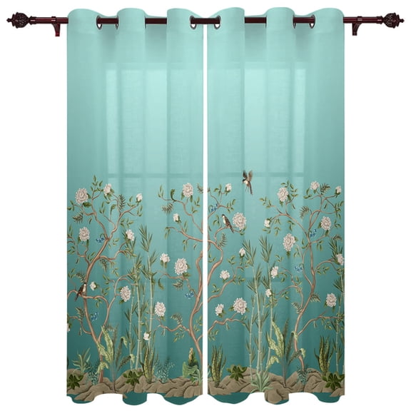 Patio Curtain Birds City Silhouette Outdoor Curtain For Garden Patio Curtains Bedroom Living Room Kitchen Bath Room Pane