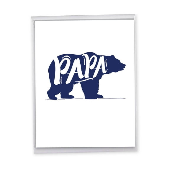 1 Jumbo Happy Father's Day Greeting Card (8.5 x 11 Inch) - Papa Bear Dads Day J3460FDG-US