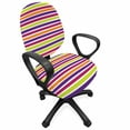 thumbnail image 1 of Abstract Office Chair Slipcover, Illustration of Horizontally Arranged Straight Colorful Stripes Hand Drawn Like, Protective Stretch Decorative Fabric Cover, Standard Size, Multicolor, by Ambesonne, 1 of 5