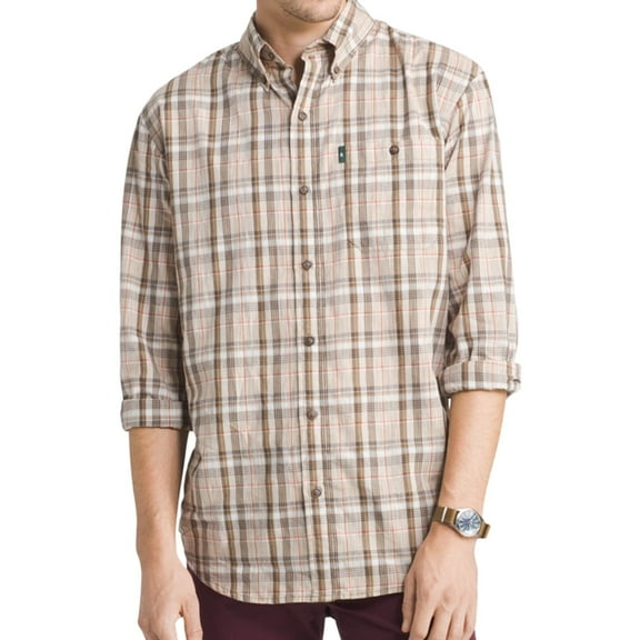 G.H. Bass & Co. Mens Madawaska Trail Button Up Shirt, Beige, Small
