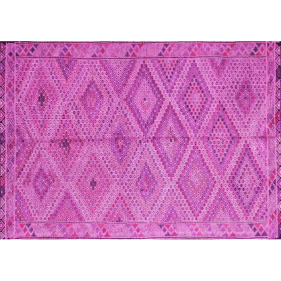 Ahgly Company Indoor Rectangle Southwestern Pink Country Area Rugs, 7' x 9'