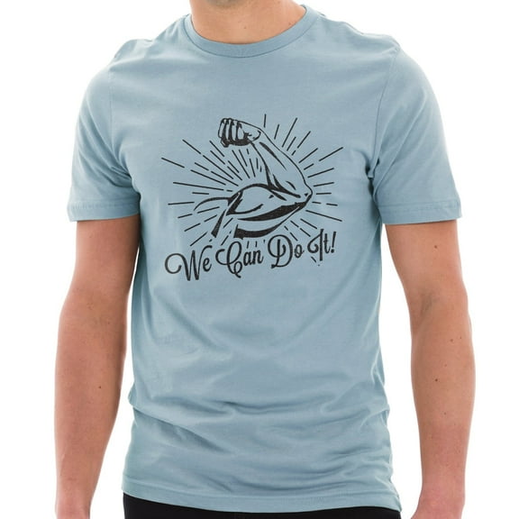 Oversized We Can Do It Unisex Ring Spun Combed Cotton Short Sleeve Deluxe Jersey T-Shirt - Blue Mist XL