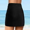 thumbnail image 6 of kamemir Women's High Waist Tulip Hem Shirring Swim Skirt Swimsuit Bikini Bottom(Black,M), 6 of 6