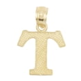 thumbnail image 2 of 10k Real Solid Gold Two Tone T Initial Pendant with Diamond Cut Finish, Available in Different Letters Personalized Letter Jewelry Gifts for Her, 2 of 3