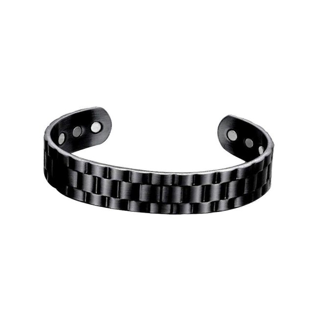 Pulsera de terapia magnética Yashi doble de cobre antiguo para hombres y mujeres Talla única Negro