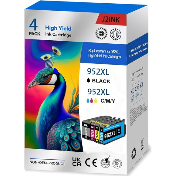 TRAHOO-952XL Ink Cartridges Combo Pack for HP Printer Replacement for Printer Ink 952XL 952 HP952XL/952XL Pro 8710 Ink Cartridges for HP Ink 952 Work for HP Officejet Pro 7740 8210 8710 8720 8740