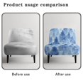 thumbnail image 6 of HELLHERO Elastic Bottom Slipper Chair Protector for Dining Room, Soft Fabric Armless Accent Chair Protector, Winter Pines, 6 of 8