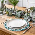 thumbnail image 2 of Abstract Geometric Round 13 Inch Placemats Set of 4, Vintage Rhombus Circle Texture Green HeatResistant Non Slip Place Mats for Dining Table, Wipeable Braided Kitchen Table Mats for Housewarming, 2 of 9