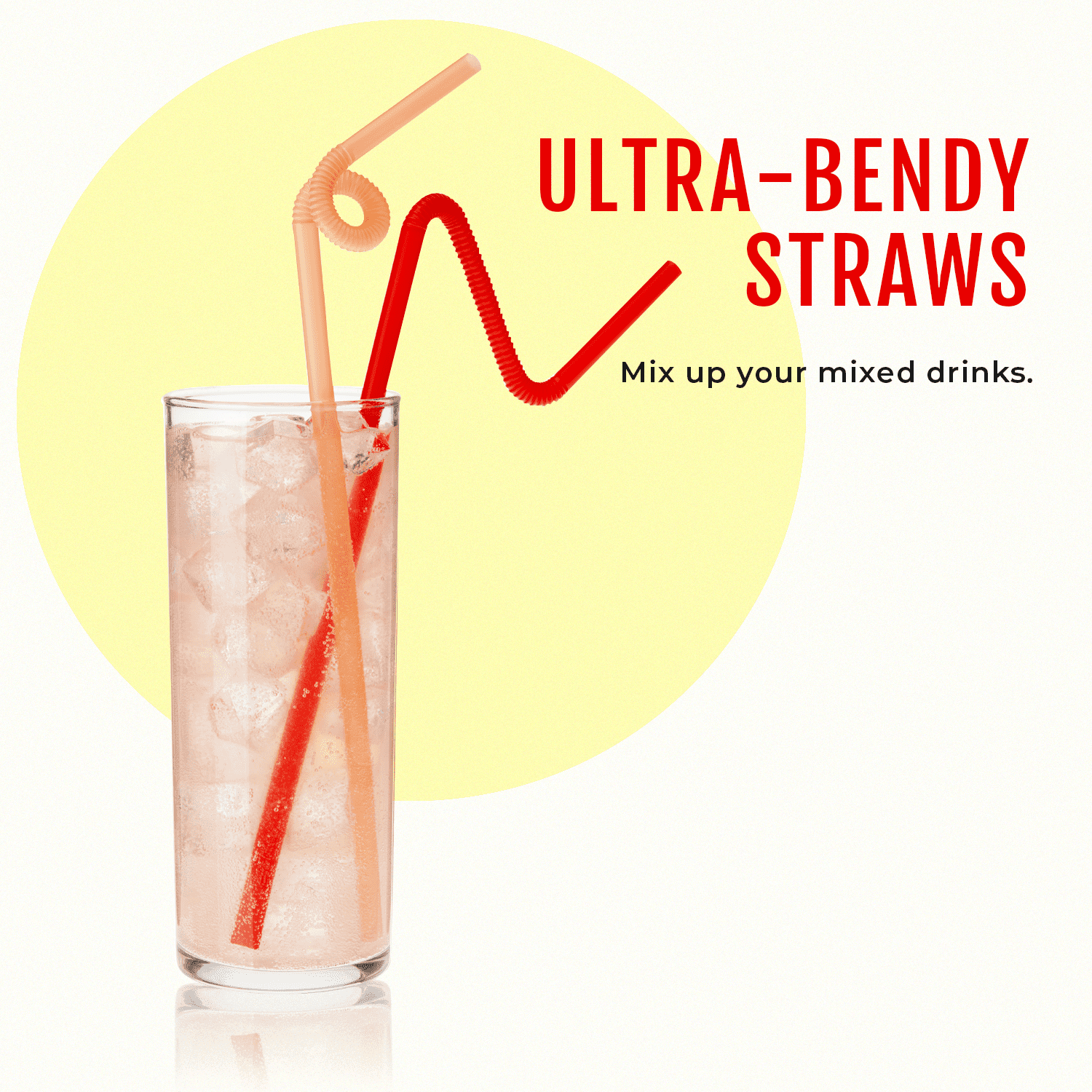 Savoy Ultra-Bendy Straws - Set of 50 Assorted Colors