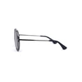 thumbnail image 3 of Womens Round Polarized Double Rim Circle Lens Sunglasses Silver Slate Black, 3 of 4