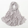 thumbnail image 2 of Muslim 'S Classic and Practical Women's Solid Color Casual Scarf Headscarf, Gauze Linen Feeling Scarves Lightweight Soft Beach Shawl Wraps, Women Hijab Cloth Islam Turban Wraps Light Gray One Size, 2 of 4