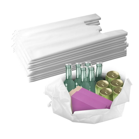 EcoQuality Reusable Eco-Friendly White Grocery T-Shirt Shopping Bags, Durable, Non Woven Large, Portable Tote Bags, USA MADE (25 PACK)