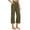 Army Green, variant on Capri Pants for Women Cotton Linen Wide Leg Loose Fit Cropped Pants High Elastic Waisted Casual Summer Comfy Trousers with Pockets Mint Green XL