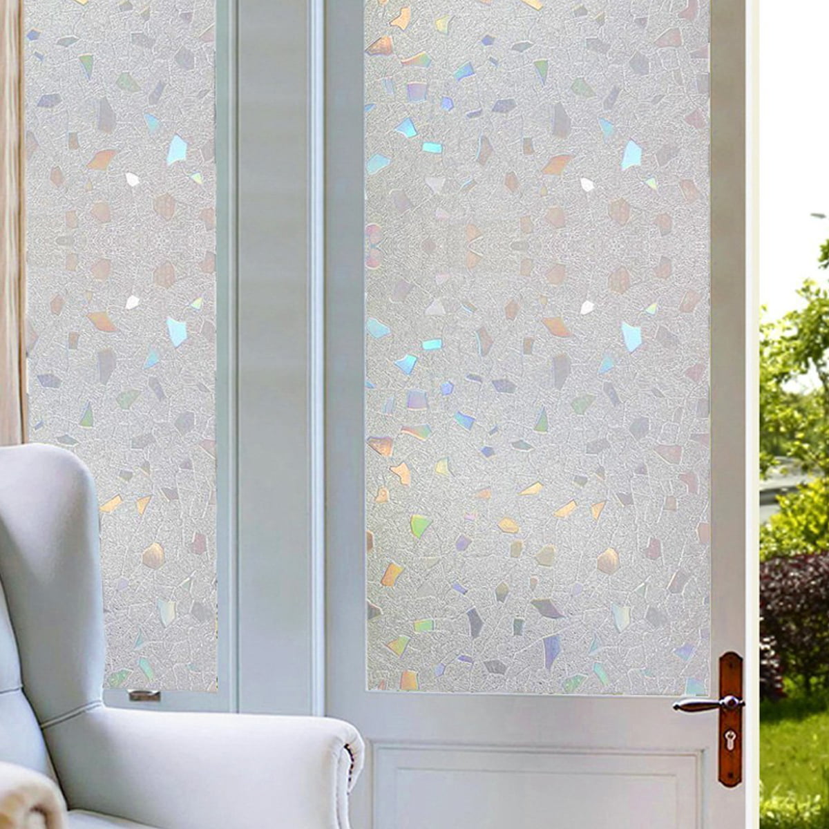 Privacy Window Film Waterproof Glass Door Adhesive Window Sticker Decals Decor 