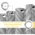 thumbnail image 6 of Gray Wood Grain Blackout Curtains for Bedroom/Living Room, Thermal Insulated Kitchen Curtains, Retro Minimalist Geometric Art Grommet Darkening Window Treatment Drapes 27.5"x39"x2, 6 of 8