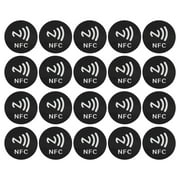 20 Pcs ID5200 NFC Stickers Adhesive Label Round 40mm Anti Interference Label with NFC Print Black