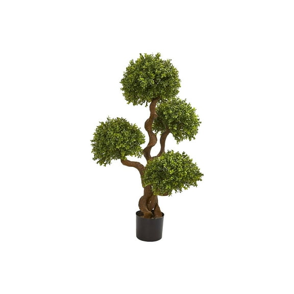 Nearly Natural Boxwood Topiary Tree in Pot (9159)