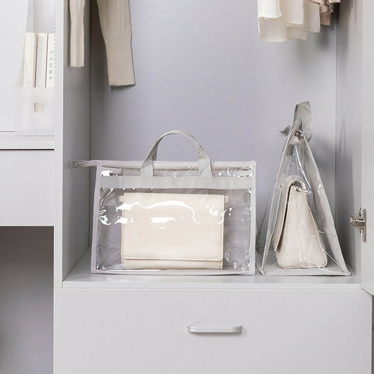  Transparent Dust Bag Clear Purse Organizer Dustproof Handbag  Wardrobe Hook Holder (5.9''17.3''15.7'') : Clothing, Shoes & Jewelry