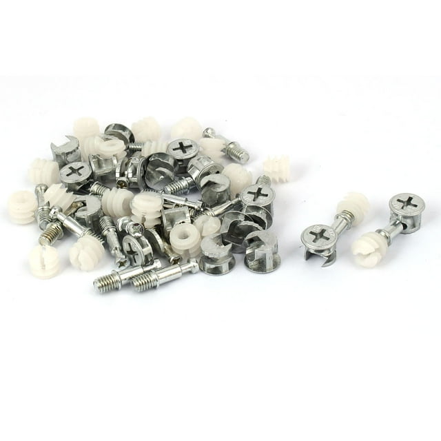 Unique Bargains Knock Down Furniture Cam Lock Connecting Fitting Dowel Nut Assembly (20 Sets)
