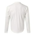 thumbnail image 4 of Camisas s Para Hombre Camisa al libre sin cuello de color sólido de manga larga de algodón de otoño e invierno para hombre (White, S), 4 of 5